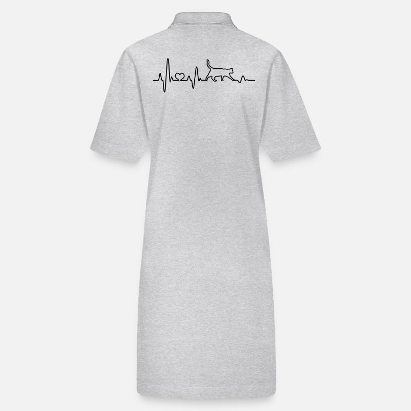 Chat Heartbeat Chat Ami Cadeau Drôle Robe polo bio PAIGER Stanley/Stella Femme