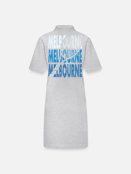 Tennis Shirt Melbourne Turnier Australien Design - Stanley/Stella Frauen Bio-Polokleid PAIGER - Grau meliert - Hinten