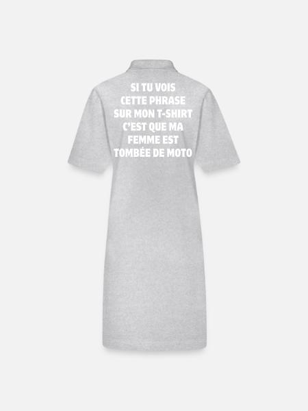 motorrad, biker, biker, biker humor - Stanley/Stella Frauen Bio-Polokleid PAIGER - Grau meliert - Hinten