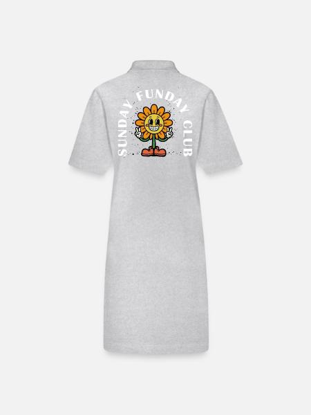 Sunday Funday Club – Humor rétro - Robe polo bio PAIGER Stanley/Stella Femme - gris chiné - Dos