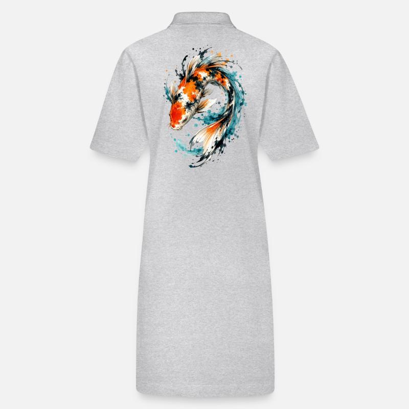 Watercolor Koi Splash Stanley/Stella PAIGER Organic Women’s Polo Dress