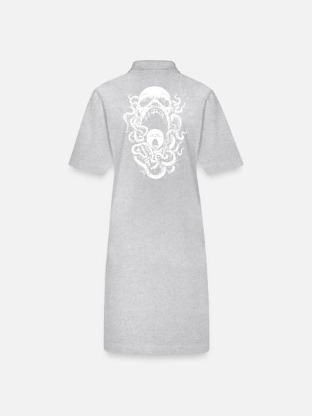 Cauchemar tentaculaire avec démon et bébé - Robe polo bio PAIGER Stanley/Stella Femme - gris chiné - Dos
