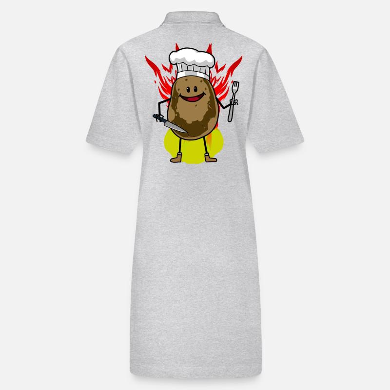 Hot Potato Fried Potato Fiery Kitchen Cooking Stanley/Stella PAIGER Organic Women’s Polo Dress