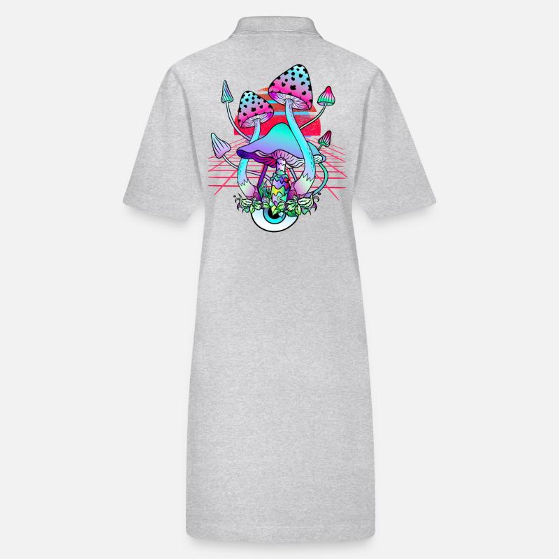 Psychedelic Mushrooms - Retro Wave Sunset Stanley/Stella PAIGER Organic Women’s Polo Dress