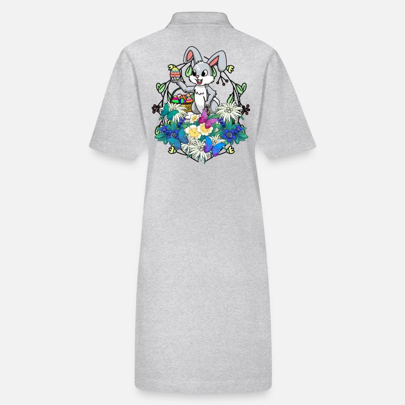 Oeufs de Pâques au début du printemps Brosse de lapin de Pâques Pâques Robe polo bio PAIGER Stanley/Stella Femme