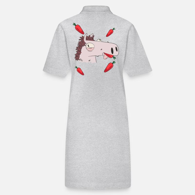 Pferd Hunger Rüben Pferde Kind Reiterin Mädchen Stanley/Stella Frauen Bio-Polokleid PAIGER