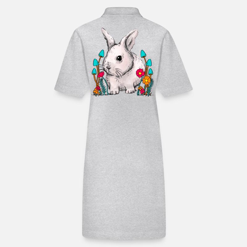 Woods, Rabbit, Rabbit, Flowers, Nature, Wildlife Stanley/Stella PAIGER Organic Women’s Polo Dress