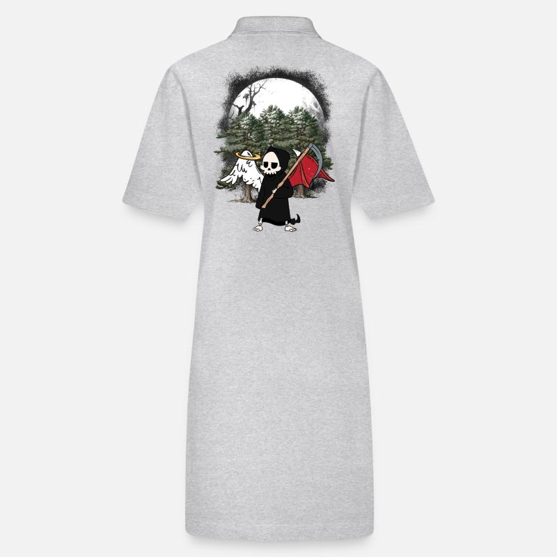 Sensenmann Engel Teufel Halloween Wald Tod Stanley/Stella Frauen Bio-Polokleid PAIGER