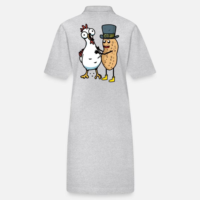Cacahuètes Cacahuètes Poulet Poules Amis Robe polo bio PAIGER Stanley/Stella Femme