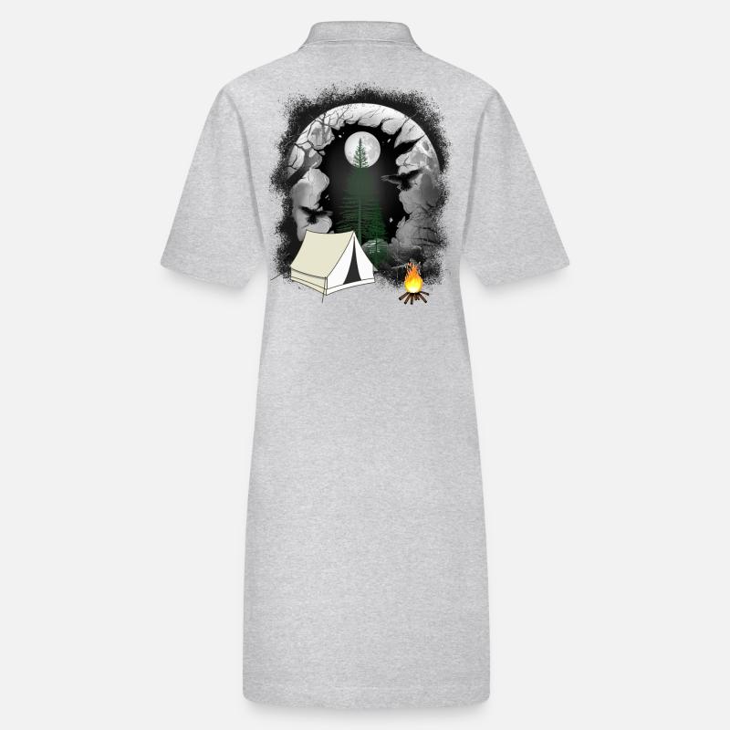 Tent Camping Campfire Forest Nature Lover Stanley/Stella PAIGER Organic Women’s Polo Dress