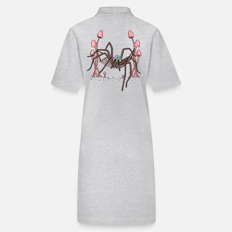 Spinne Spinnen abhängen Hängematte Spinnennetz Stanley/Stella Frauen Bio-Polokleid PAIGER