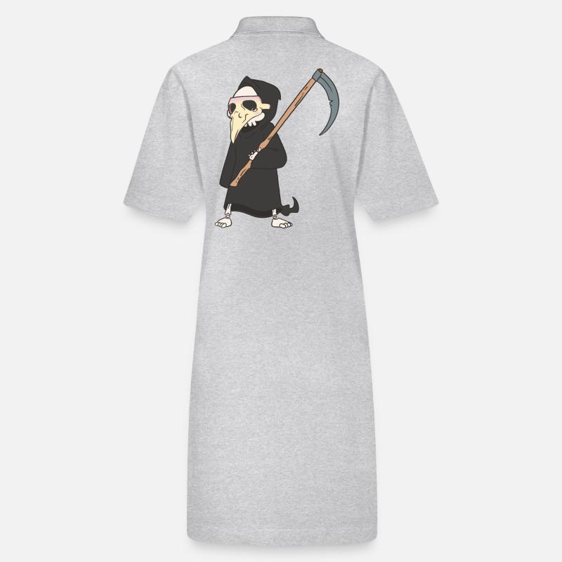 Halloween Mittelalter Pest Sensenmann Stanley/Stella Frauen Bio-Polokleid PAIGER