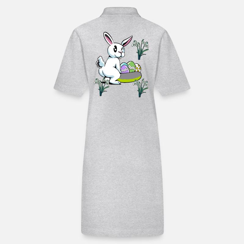 Easter Bunny Easter Nest Eggs Bunny Rabbit Child Stanley/Stella PAIGER Organic Women’s Polo Dress