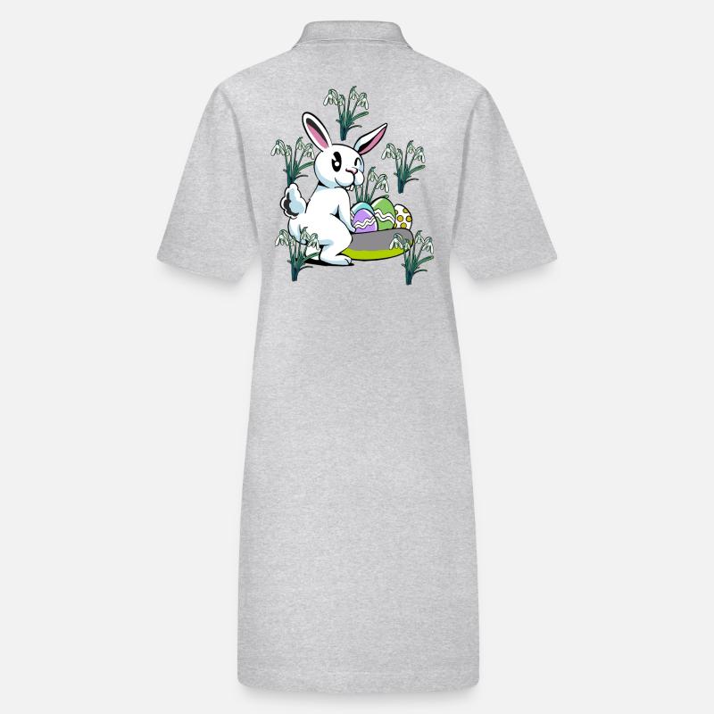 Spring snowdrop flowers Easter bunny Stanley/Stella PAIGER Organic Women’s Polo Dress