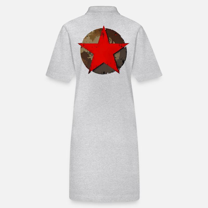 Star circle rusty vintage red Stanley/Stella PAIGER Organic Women’s Polo Dress