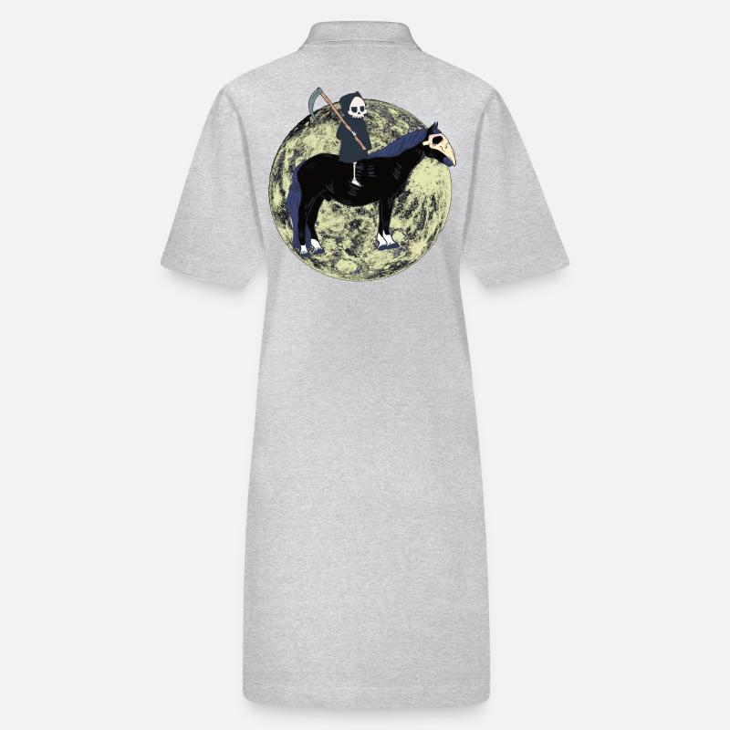Grim Reaper Horror Halloween Moon Stanley/Stella PAIGER Organic Women’s Polo Dress