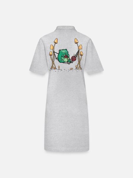 Frosch Handarbeiten Stricken Natur Hängematte - Stanley/Stella Frauen Bio-Polokleid PAIGER - Grau meliert - Hinten