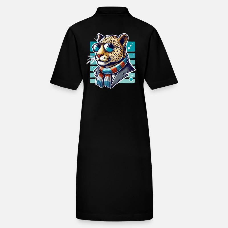 Léopard élégant avec lunettes et écharpe – Cool Robe polo bio PAIGER Stanley/Stella Femme