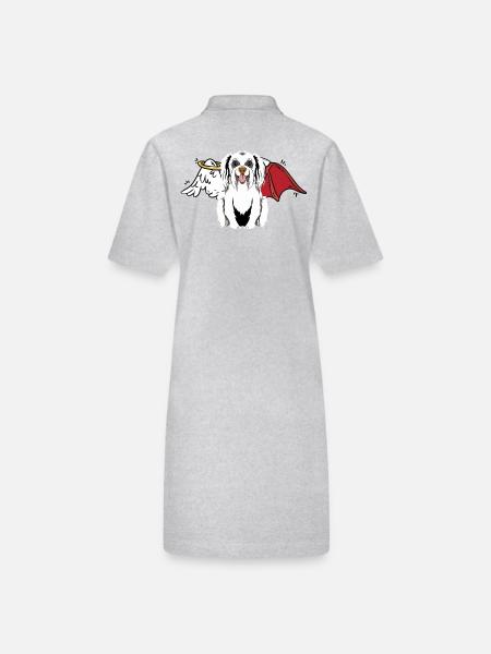 Enfers, Chien, Ange, Diable, Céleste, Diable, Chiens - Robe polo bio PAIGER Stanley/Stella Femme - gris chiné - Dos