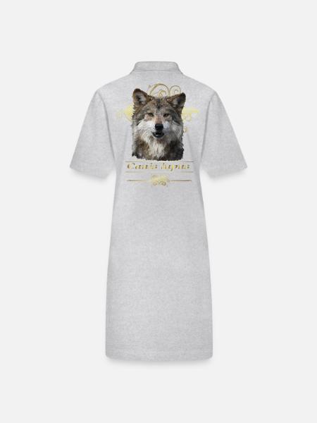 Wolf - Stanley/Stella Frauen Bio-Polokleid PAIGER - Grau meliert - Hinten
