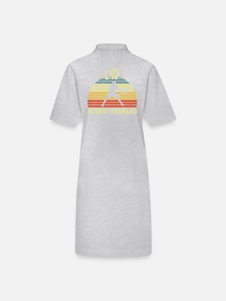 Tennis Retro Old Smash Hand - Stanley/Stella PAIGER Organic Women’s Polo Dress - heather grey - Back