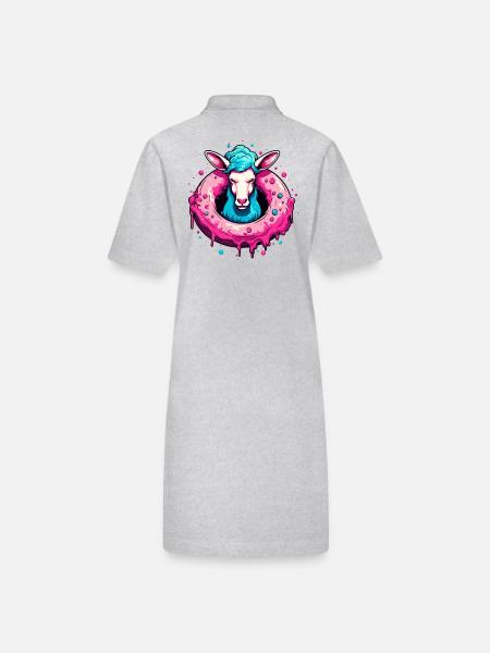 Der Donut-Schaf - Stanley/Stella Frauen Bio-Polokleid PAIGER - Grau meliert - Hinten