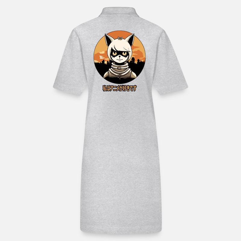 Ich liebe Anime, ein Katzen-Mädchen Stanley/Stella Frauen Bio-Polokleid PAIGER