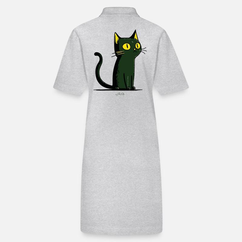 Chat de dessin animé vert Robe polo bio PAIGER Stanley/Stella Femme
