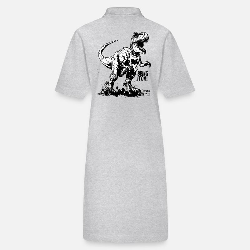 Dino Dinosaur T-Rex: Attach it! Stanley/Stella PAIGER Organic Women’s Polo Dress