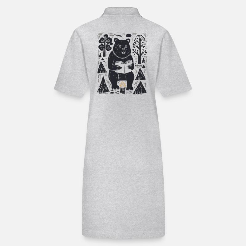 A bear reads a book in the forest Stanley/Stella PAIGER Organic Women’s Polo Dress