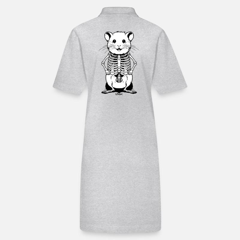 Cute Skeleton Hamster Stanley/Stella PAIGER Organic Women’s Polo Dress