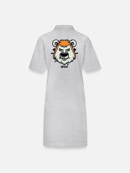 Hamster Biber Nagetier - Stanley/Stella Frauen Bio-Polokleid PAIGER - Grau meliert - Hinten