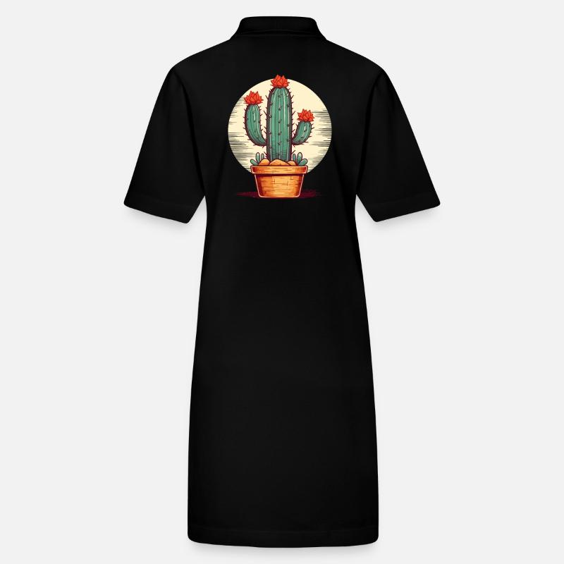 Cool cartoon: a blooming cactus Stanley/Stella PAIGER Organic Women’s Polo Dress