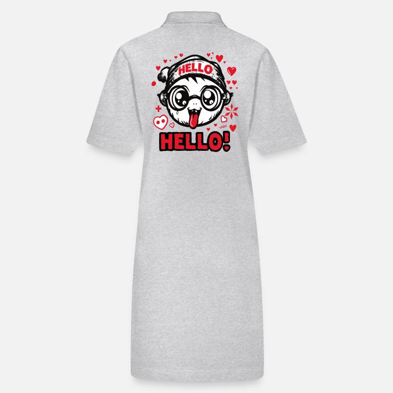 Der lustige seltsame Hallo-Hallo-Junge Stanley/Stella Frauen Bio-Polokleid PAIGER