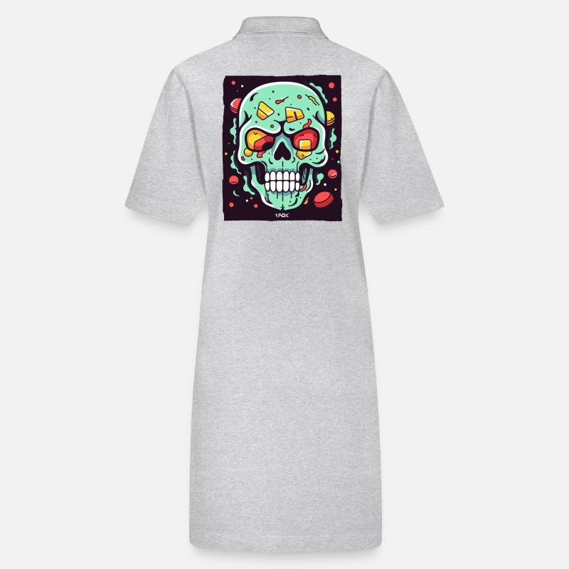 Ein weiterer fantastischer bunter Totenkopf Stanley/Stella Frauen Bio-Polokleid PAIGER