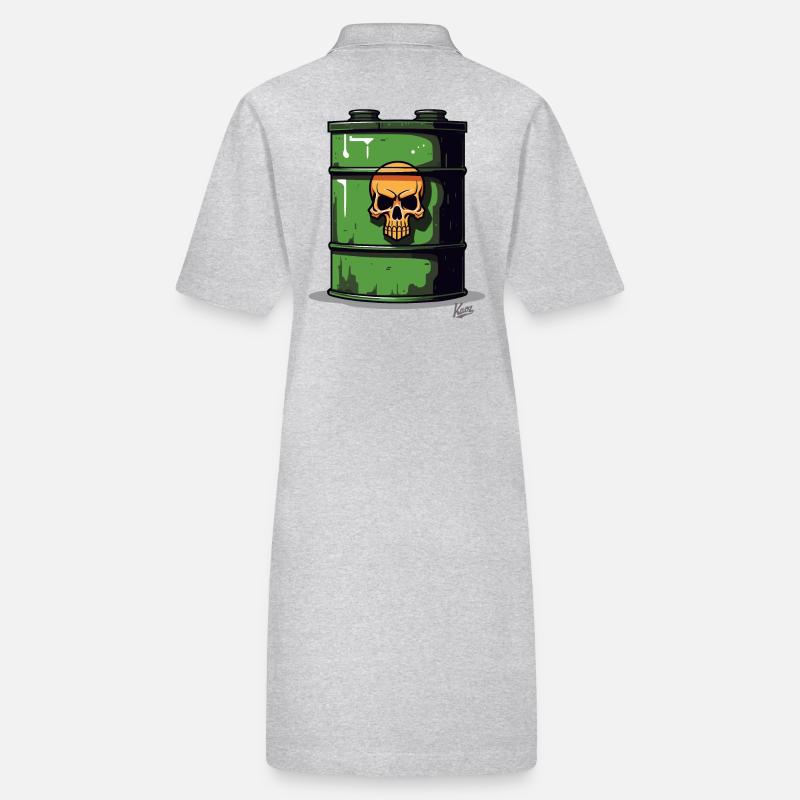 Comic bins: Toxic waste barrel with orange skull Stanley/Stella PAIGER Organic Women’s Polo Dress