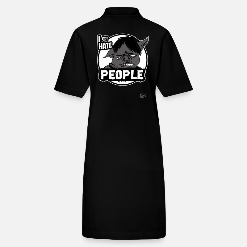 Ich hasse Menschen, Sarkasmus Schwein Stanley/Stella Frauen Bio-Polokleid PAIGER