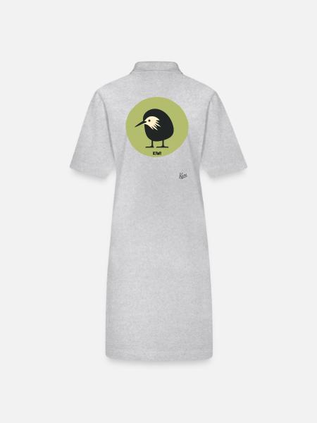 Abstrakt komischer Kiwi Vogel - Stanley/Stella Frauen Bio-Polokleid PAIGER - Grau meliert - Hinten