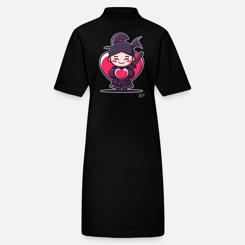 süßer fröhlicher Samurai mit Herz und Liebe Stanley/Stella Frauen Bio-Polokleid PAIGER