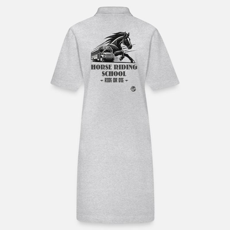 Reitschule "Reite oder Stirb", ein Pferde-Motiv Stanley/Stella Frauen Bio-Polokleid PAIGER