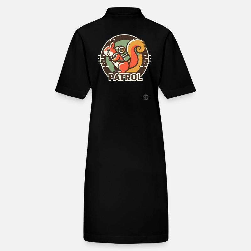 Waldpatrouille Camper Eichhörnchen Stanley/Stella Frauen Bio-Polokleid PAIGER