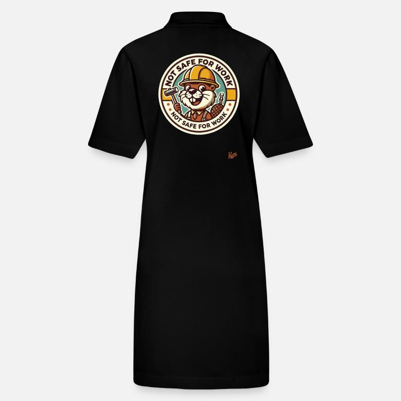 Not safe for work, construction worker beaver Stanley/Stella PAIGER Organic Women’s Polo Dress