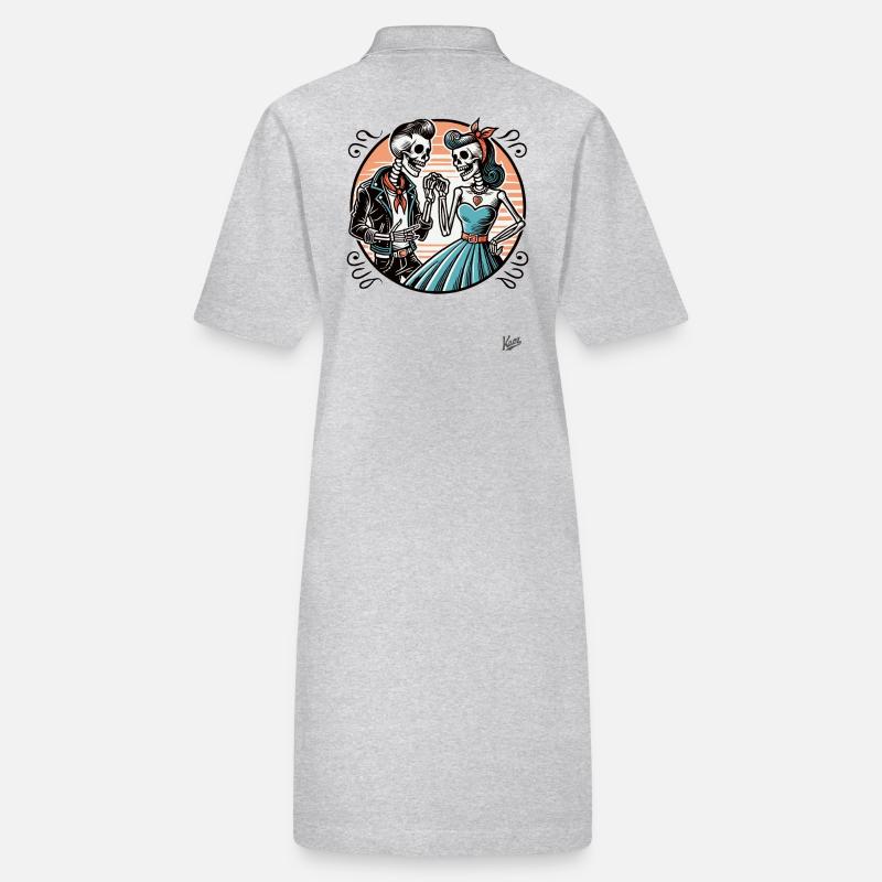 Retro Rockabilly Skeleton Pair Stanley/Stella PAIGER Organic Women’s Polo Dress