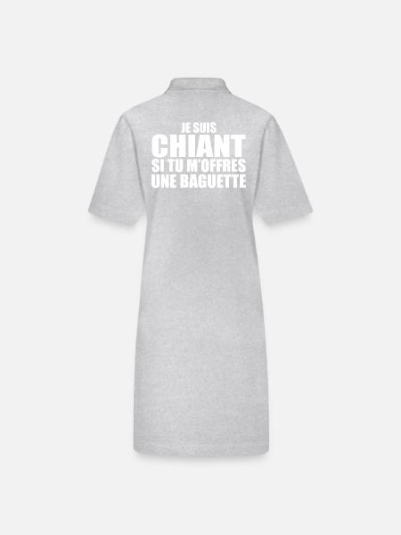 Mann, der anbetet: Baguette. Lustiger Design-Humor - Stanley/Stella Frauen Bio-Polokleid PAIGER - Grau meliert - Hinten