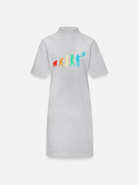 Tauben Taube - Stanley/Stella Frauen Bio-Polokleid PAIGER - Grau meliert - Hinten