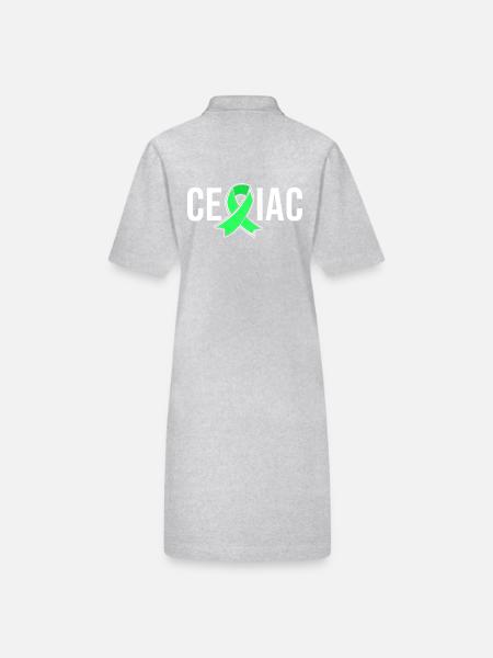 Maladie cœliaque sans gluten - Robe polo bio PAIGER Stanley/Stella Femme - gris chiné - Dos