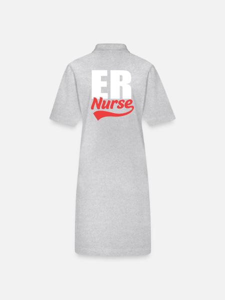 Notfall Krankenschwester Ambulanz - Stanley/Stella Frauen Bio-Polokleid PAIGER - Grau meliert - Hinten