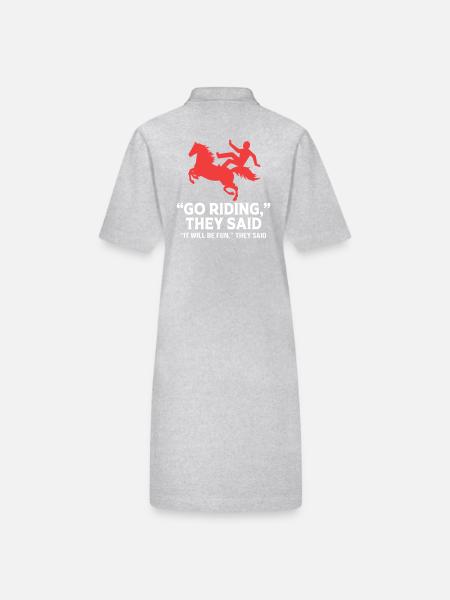 Courses de chevaux - Robe polo bio PAIGER Stanley/Stella Femme - gris chiné - Dos