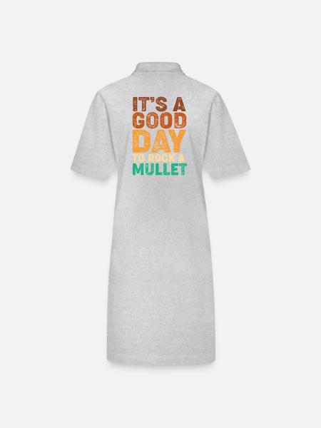 Vokuhila Haarschnitt Mullet - Stanley/Stella Frauen Bio-Polokleid PAIGER - Grau meliert - Hinten