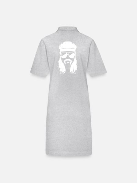 Mullet Haarschnitt Vokuhila - Stanley/Stella Frauen Bio-Polokleid PAIGER - Grau meliert - Hinten